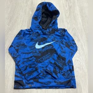 Nike Dri-fit toddler boys blue/black hoodie, size 3T
